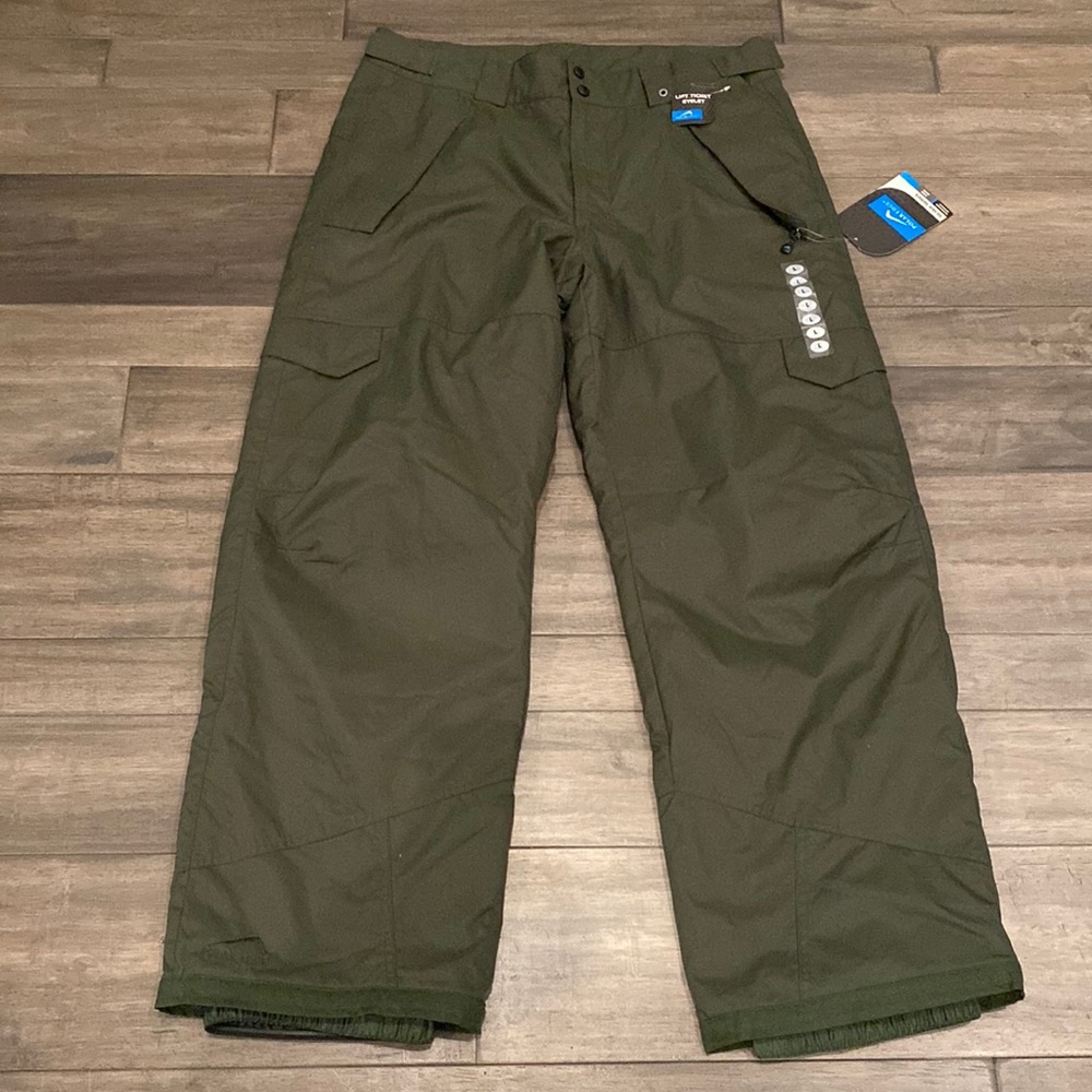 Polar Edge Men’s Green Insulated Snow Ski Board Hunting Pants Size Large to XL